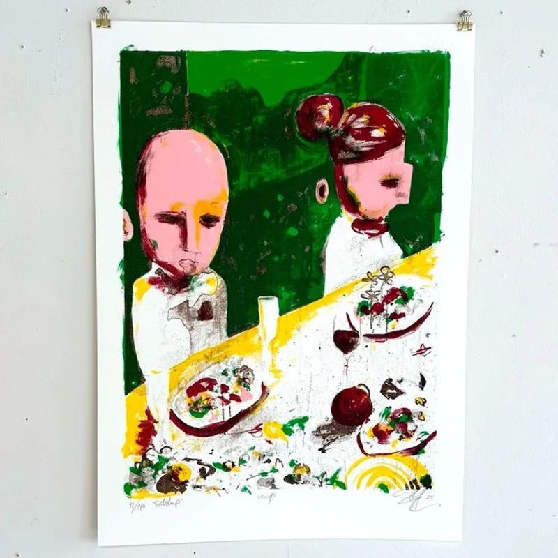 Selskap 68x88 cm med ramme