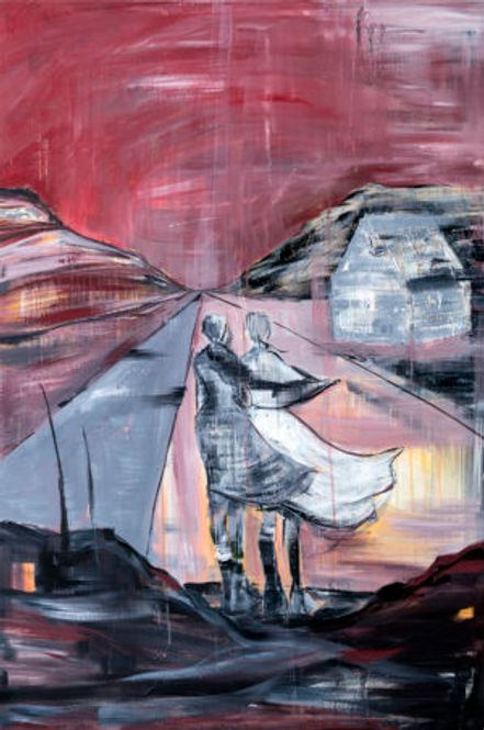 Hovedbilde Når vi møtes igjen 62x95 cm med ramme