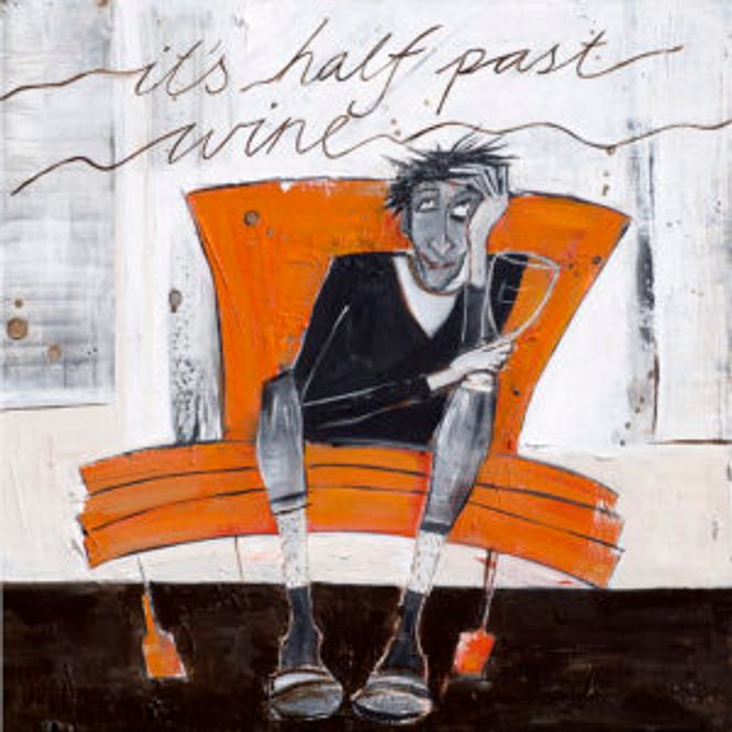 Hovedbilde It´s half past wine 32x34 cm med ramme
