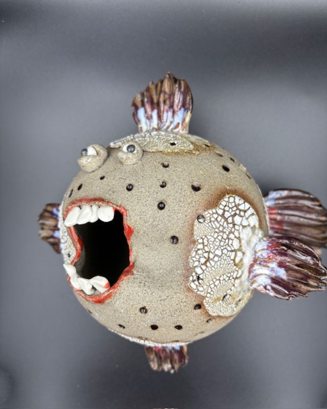 Keramikk fisk til vegg #VIII ca 23x23 cm