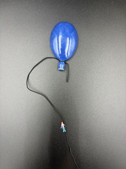 Hovedbilde Keramikk ballong med magnet blå 7 cm