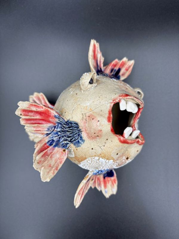 Keramikk fisk til vegg #VIII ca 13 cm