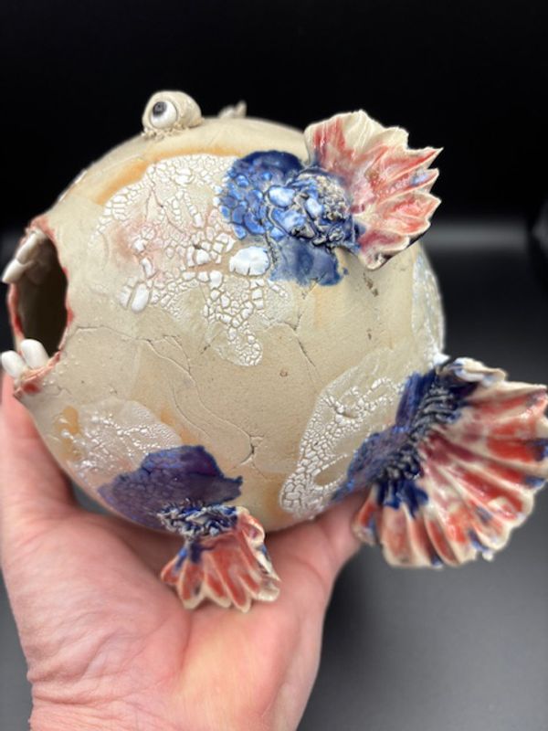 Keramikk fisk til vegg #IV ca 19x21 cm